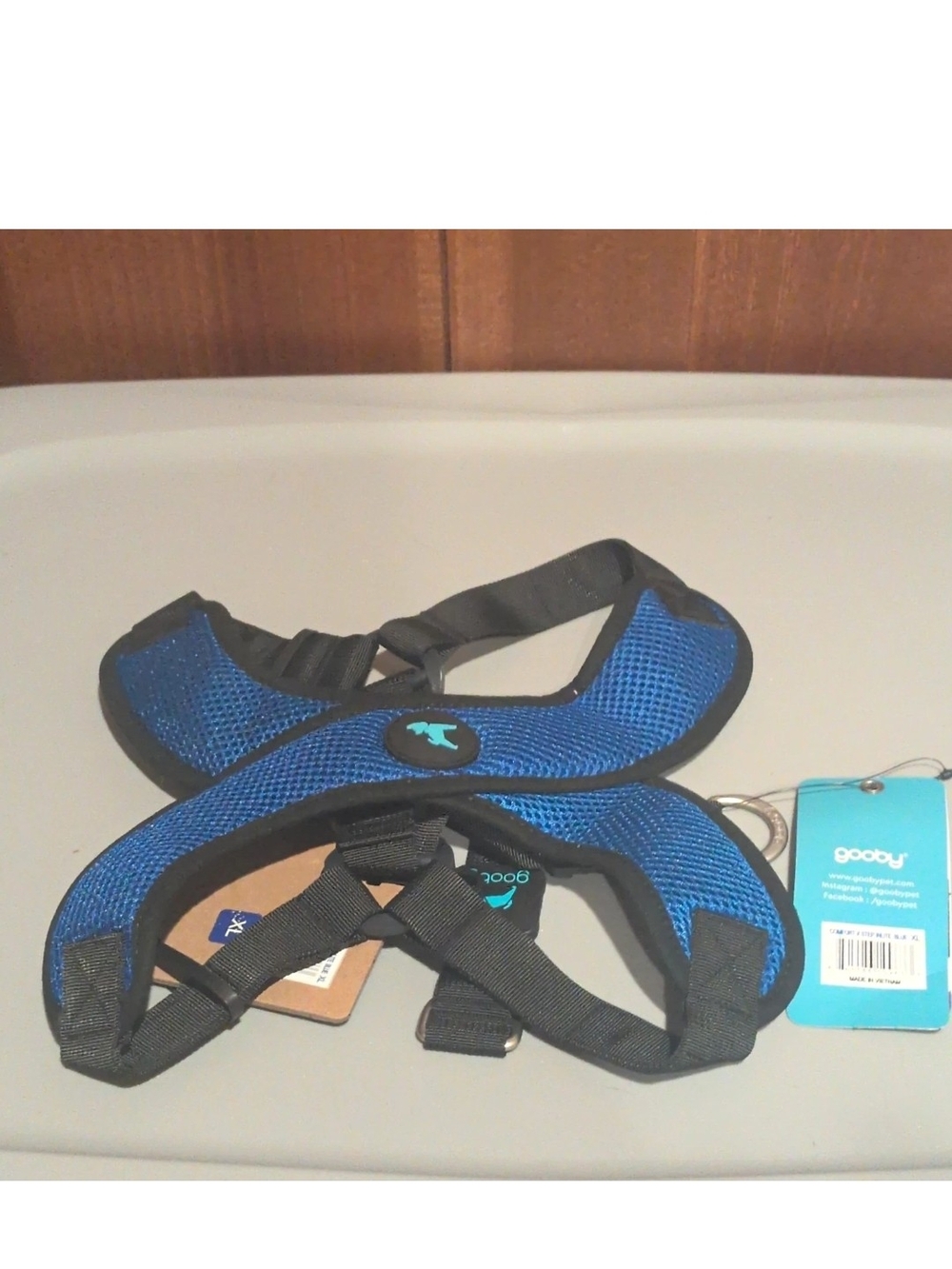 Gooby Comfort X Step In Lite Mesh Step-In Dog Harness, Adjustable, Blue XL